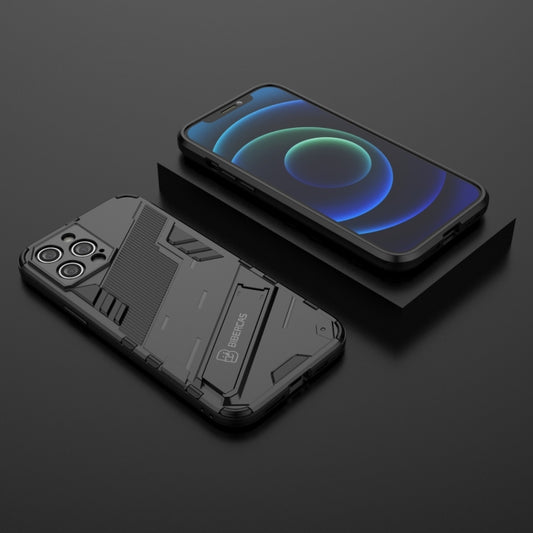 For iPhone 12 Pro Max Punk Armor 2 in 1 PC + TPU Shockproof Case with Invisible Holder(Black) by buy2fix