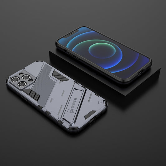 For iPhone 12 Pro Max Punk Armor 2 in 1 PC + TPU Shockproof Case with Invisible Holder(Grey) by buy2fix