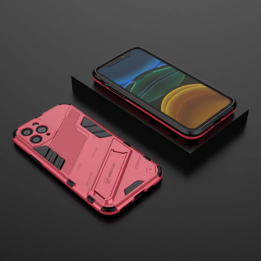 For iPhone 11 Punk Armor 2 in 1 PC + TPU Shockproof Case with Invisible Holder (Light Red) by buy2fix