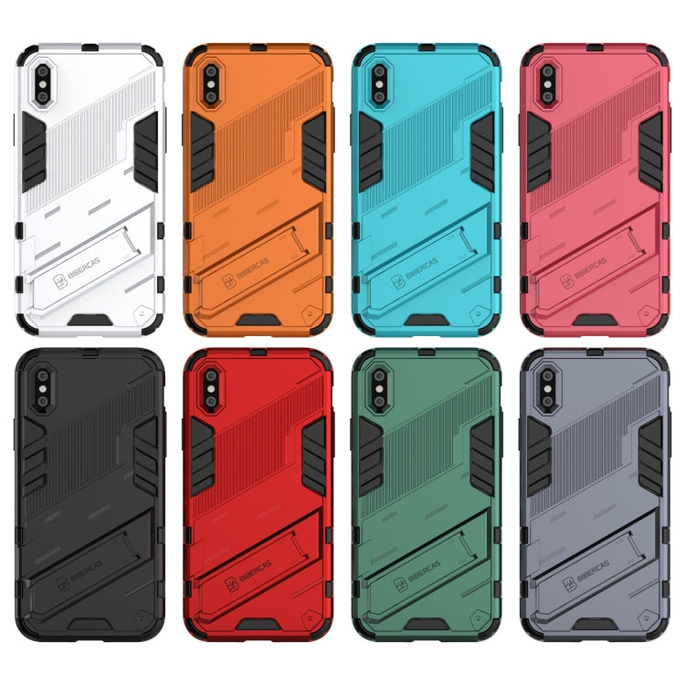 For iPhone XR Punk Armor 2 in 1 PC + TPU Shockproof Case with Invisible Holder(Black) by buy2fix