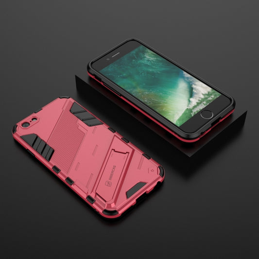Punk Armor 2 in 1 PC + TPU Shockproof Case with Invisible Holder For iPhone 6 & 6s(Light Red) by buy2fix