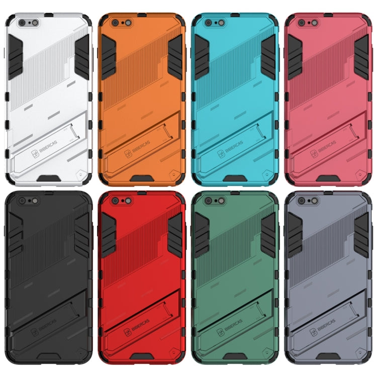 Punk Armor 2 in 1 PC + TPU Shockproof Case with Invisible Holder For iPhone 6 Plus & 6s Plus(Light Red) by buy2fix