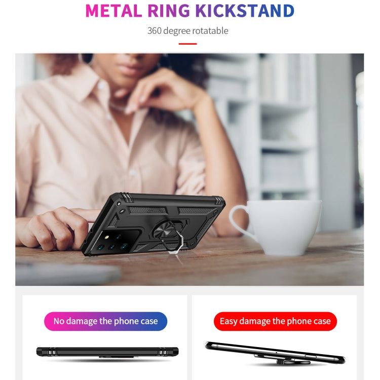 For Samsung Galaxy S21 Ultra 5G Shockproof TPU + PC Protective Case with 360 Degree Rotating Holder(Black) by buy2fix