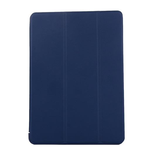 For iPad 10.2 2021 / 2020 / 2019 TPU Horizontal Flip Leather Case, with Three-folding Holder(Blue) by buy2fix