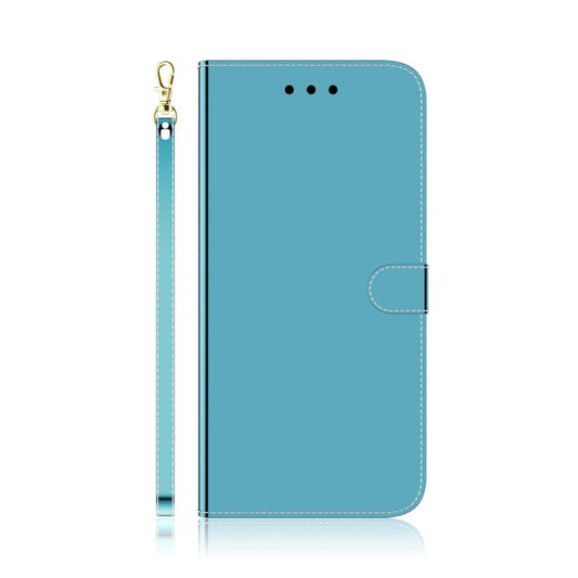 For Samsung Galaxy A52 5G/4G Lmitated Mirror Surface Horizontal Flip Leather Case with Holder & Card Slots & Wallet & Lanyard(Blue) by buy2fix