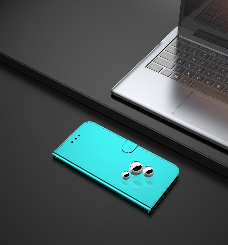 For OnePlus 9 Pro Lmitated Mirror Surface Horizontal Flip Leather Case with Holder & Card Slots & Wallet & Lanyard(Mint Green) by buy2fix