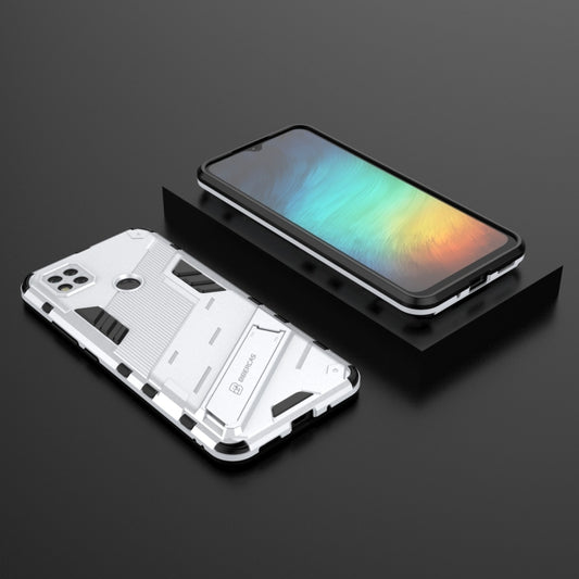 For Xiaomi Redmi 9C Punk Armor 2 in 1 PC + TPU Shockproof Case with Invisible Holder(White) by buy2fix