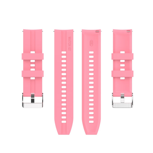 For Amazfit GTR 2e / GTR 2 22mm Silicone Watch Band with Silver Buckle(Pink) by buy2fix
