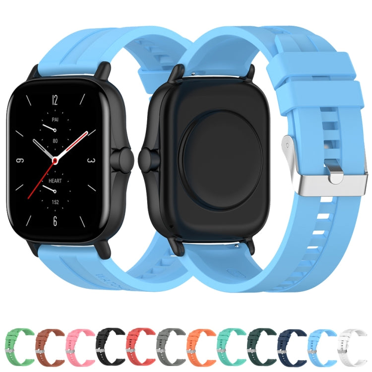 For Amazfit GTR 2e / GTR 2 22mm Silicone Watch Band with Silver Buckle(Midnight Blue) by buy2fix