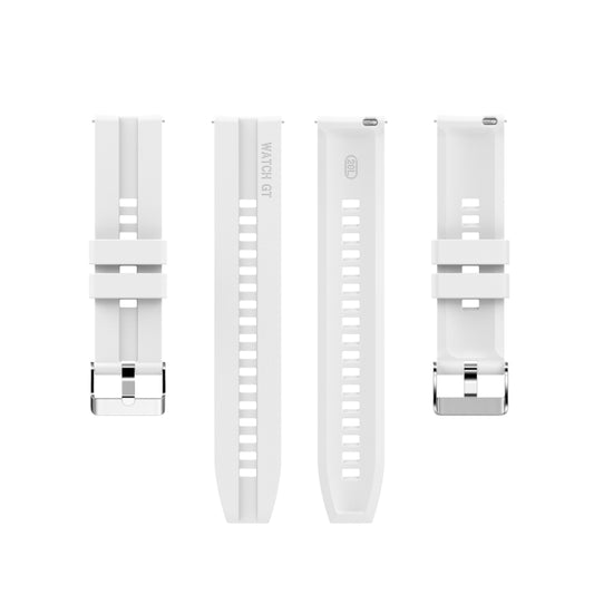 For Amazfit GTS 2e / GTS 2 20mm Silicone Watch Band with Silver Buckle(White) by buy2fix