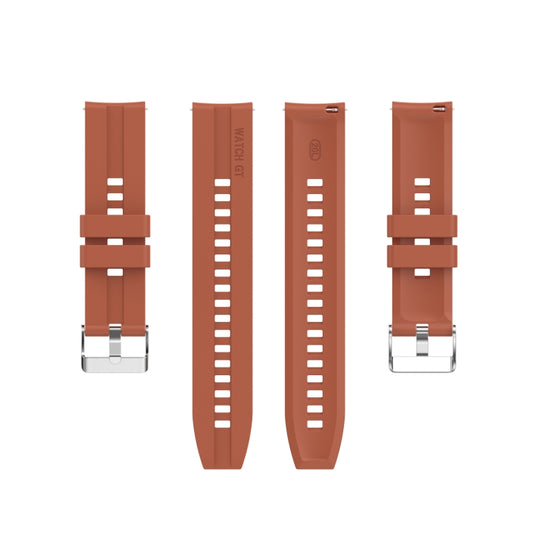 For Amazfit GTS 2e / GTS 2 20mm Silicone Watch Band with Silver Buckle(Cabernet Orange) by buy2fix