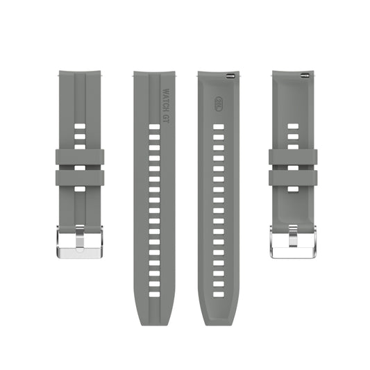 For Amazfit GTS 2e / GTS 2 20mm Silicone Watch Band with Silver Buckle(Grey) by buy2fix
