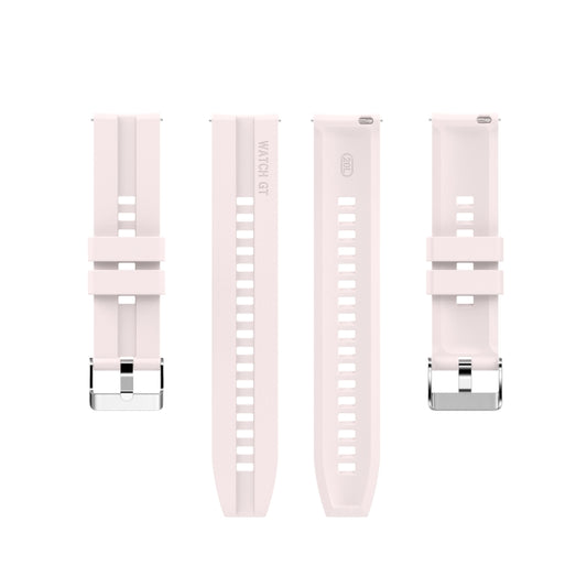 For Amazfit GTS 2e / GTS 2 20mm Silicone Watch Band with Silver Buckle(Sand Pink) by buy2fix