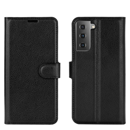 For Samsung Galaxy S21+ 5G Litchi Texture Horizontal Flip Protective Case with Holder & Card Slots & Wallet(Black) by buy2fix