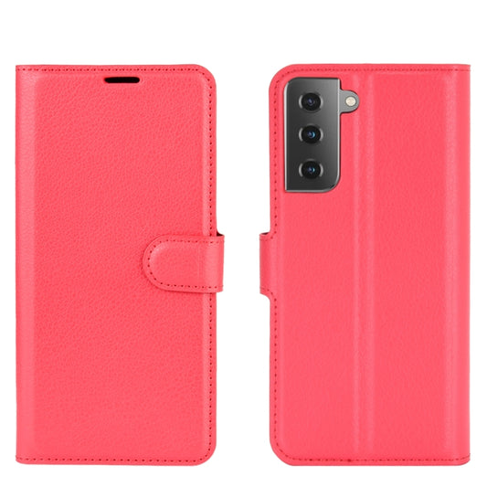 For Samsung Galaxy S21+ 5G Litchi Texture Horizontal Flip Protective Case with Holder & Card Slots & Wallet(Red) by buy2fix