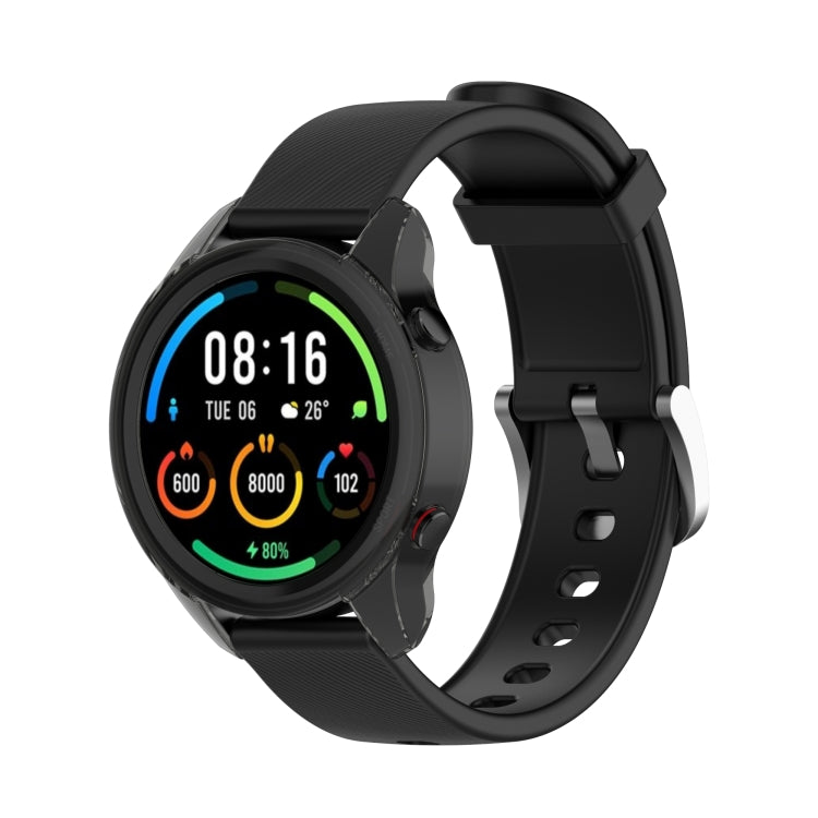 For Xiaomi Watch Color Sport Half Coverage Hollowed TPU Protective Case(Transparent Black) by buy2fix