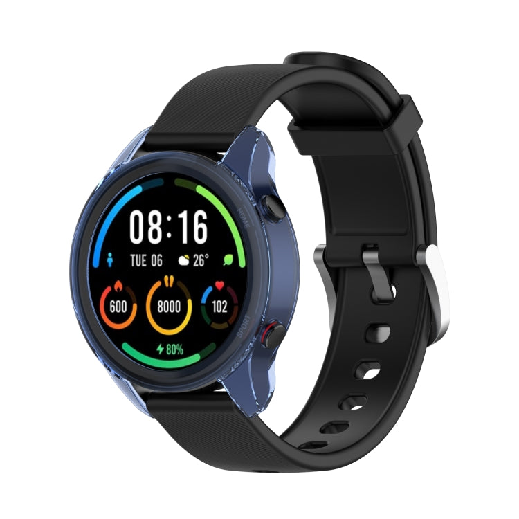 For Xiaomi Watch Color Sport Half Coverage Hollowed TPU Protective Case(Transparent Blue) by buy2fix