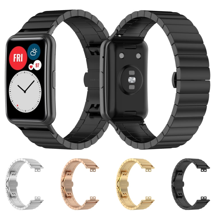 For Huawei Watch Fit Stainless Steel Watch Band(Gold) by buy2fix