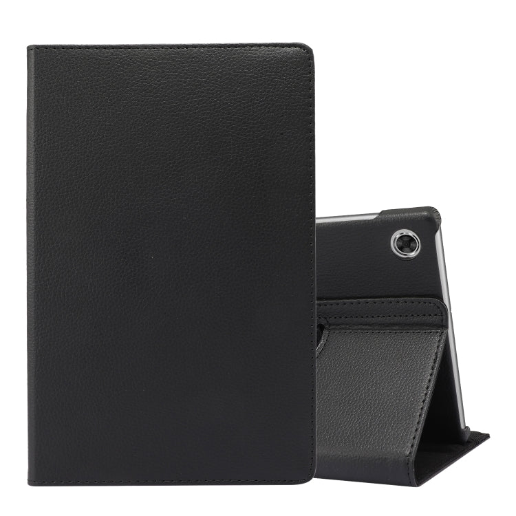 For Lenovo Tab M10 Plus 10.3 360 Degree Rotation Litchi Texture Flip Leather Case with Holder(Black) - Lenovo by buy2fix | Online Shopping UK | buy2fix