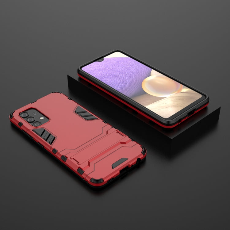 For Samsung Galaxy A32 4G Shockproof Protective Case with Holder(Red) by buy2fix