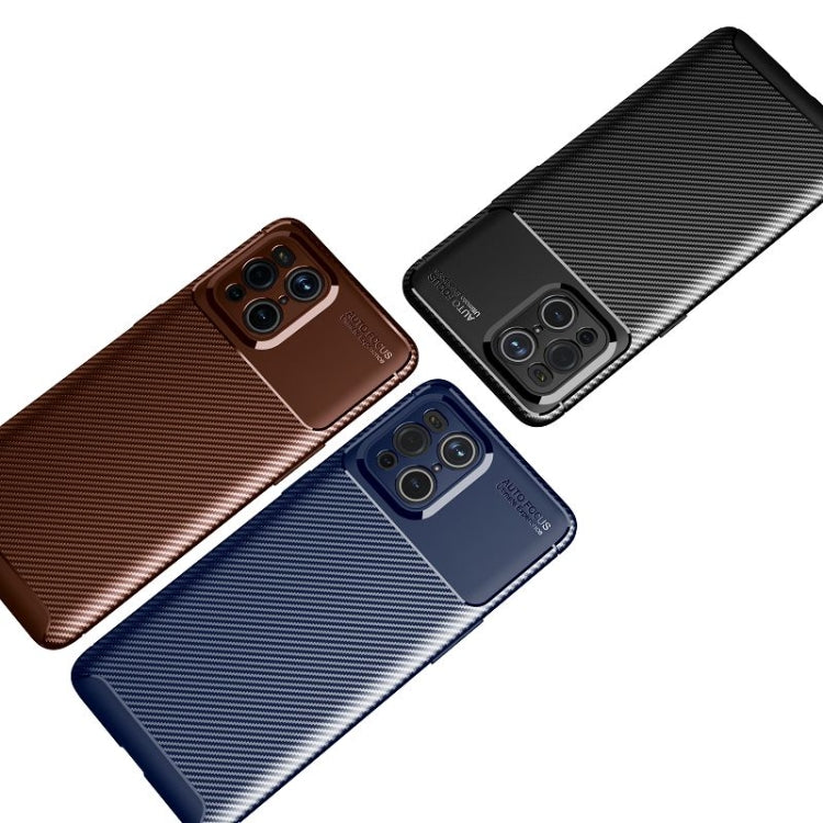 For OPPO Find X3 Carbon Fiber Texture Shockproof TPU Case(Black) by buy2fix