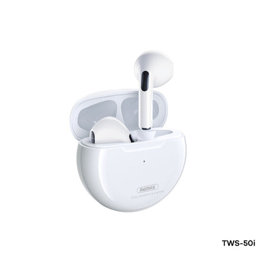 Remax TWS-50i Bluetooth 5.1 True Wireless Stereo Music Bluetooth Earphone(White) by REMAX