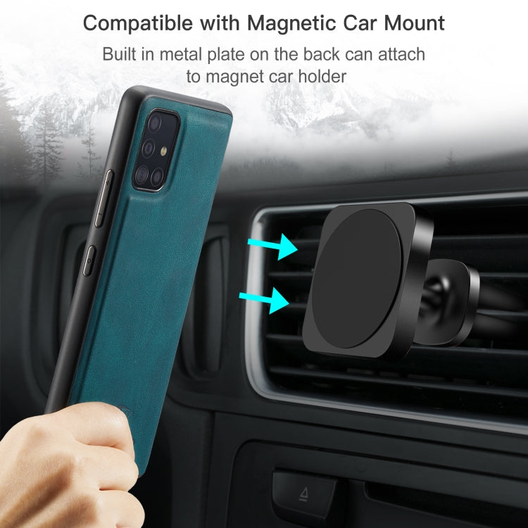 For Samsung Galaxy A51 5G JEEHOOD Retro Magnetic Detachable Protective Case with Wallet & Card Slot & Holder(Blue) by JEEHOOD