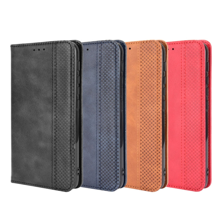 For Motorola Moto G10 Magnetic Buckle Retro Texture Horizontal Flip Leather Case with Holder & Card Slots & Photo Frame(Red) by buy2fix