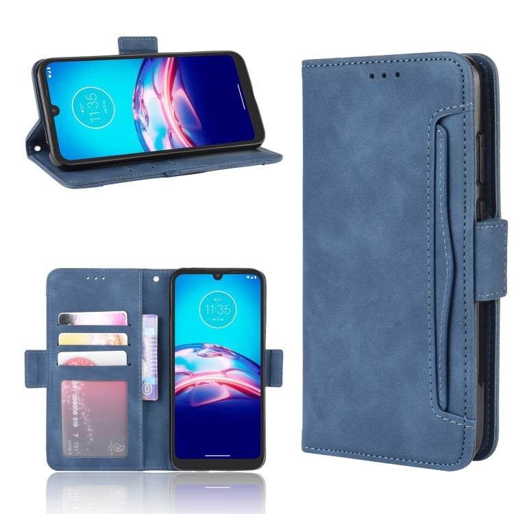 For Motorola Moto E6i Skin Feel Calf Pattern Horizontal Flip Leather Case with Holder & Card Slots & Photo Frame(Blue) by buy2fix