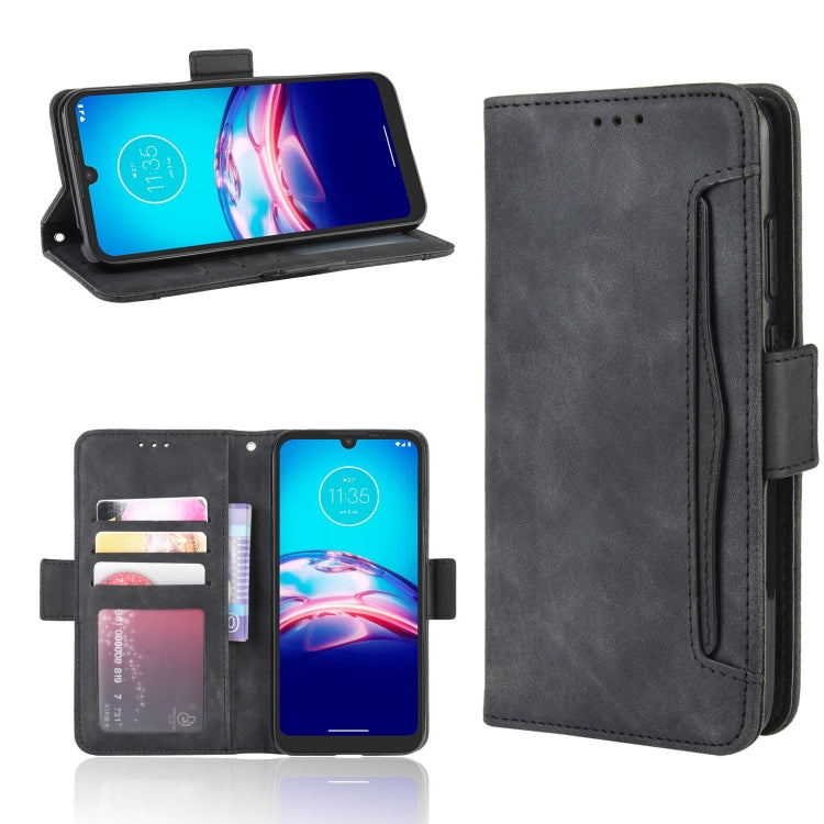 For Motorola Moto E6i Skin Feel Calf Pattern Horizontal Flip Leather Case with Holder & Card Slots & Photo Frame(Black) - Motorola Cases by buy2fix | Online Shopping UK | buy2fix