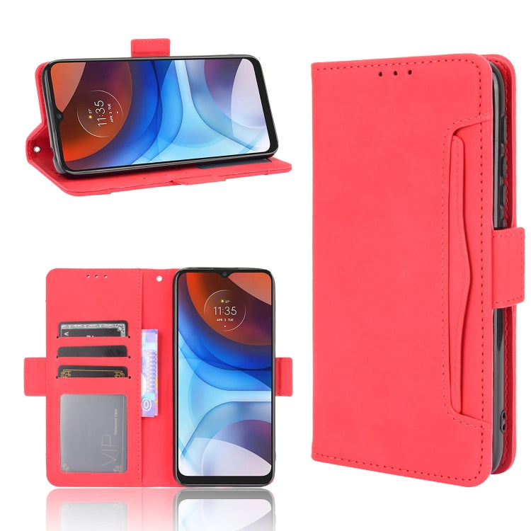 For Motorola Moto E7 Power Skin Feel Calf Pattern Horizontal Flip Leather Case with Holder & Card Slots & Photo Frame(Red) by buy2fix