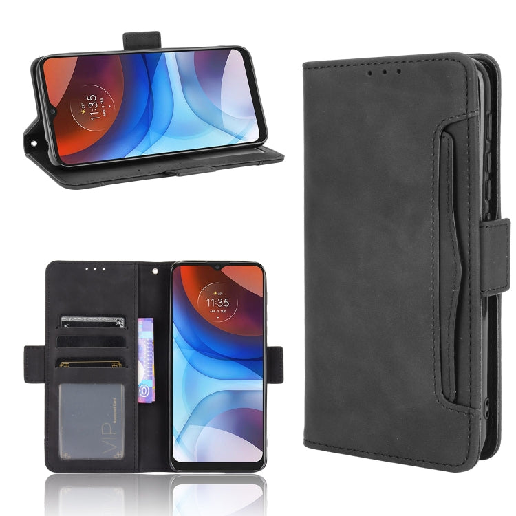 For Motorola Moto E7 Power Skin Feel Calf Pattern Horizontal Flip Leather Case with Holder & Card Slots & Photo Frame(Black) by buy2fix