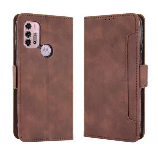 For Motorola Moto G30 Skin Feel Calf Pattern Horizontal Flip Leather Case with Holder & Card Slots & Photo Frame(Brown) by buy2fix