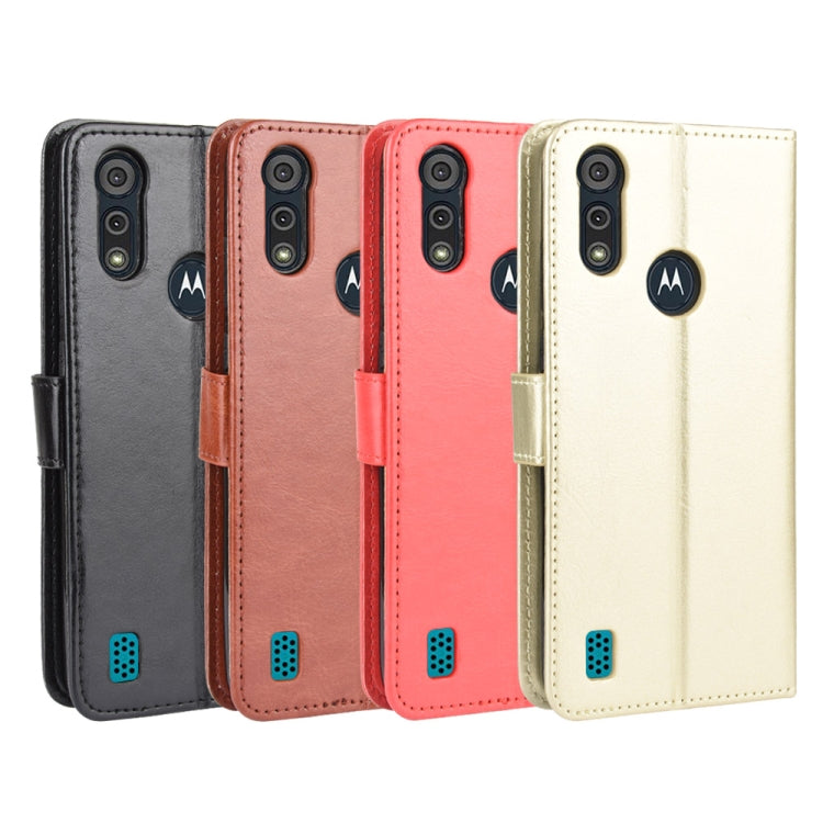 For Motorola Moto E6i Retro Crazy Horse Texture Horizontal Flip Leather Case with Holder & Card Slots & Lanyard(Brown) by buy2fix