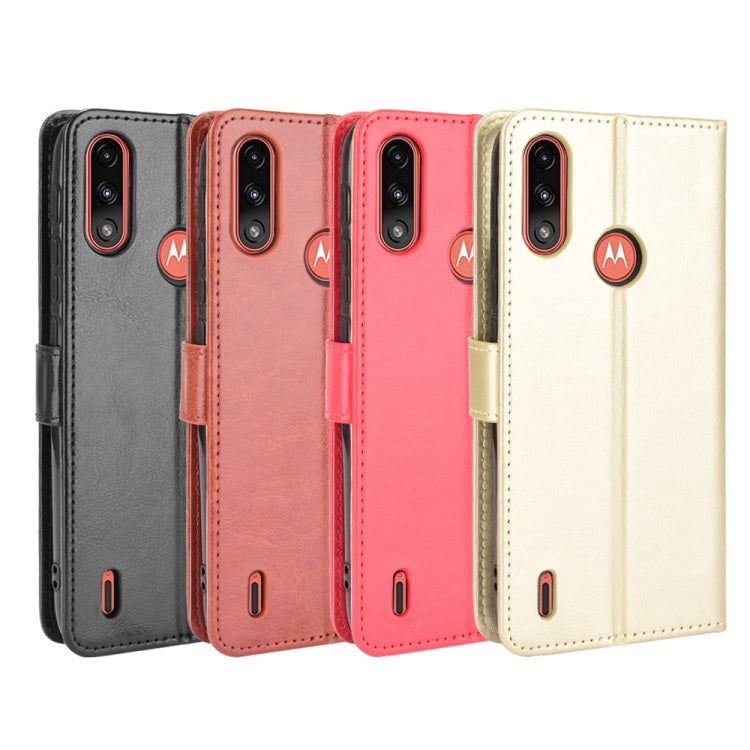For Motorola Moto E7 Power Retro Crazy Horse Texture Horizontal Flip Leather Case with Holder & Card Slots & Lanyard(Black) by buy2fix