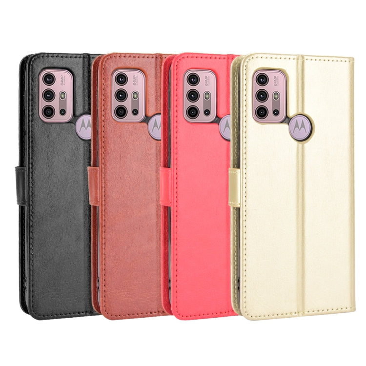 For Motorola Moto G30 Retro Crazy Horse Texture Horizontal Flip Leather Case with Holder & Card Slots & Lanyard(Brown) by buy2fix