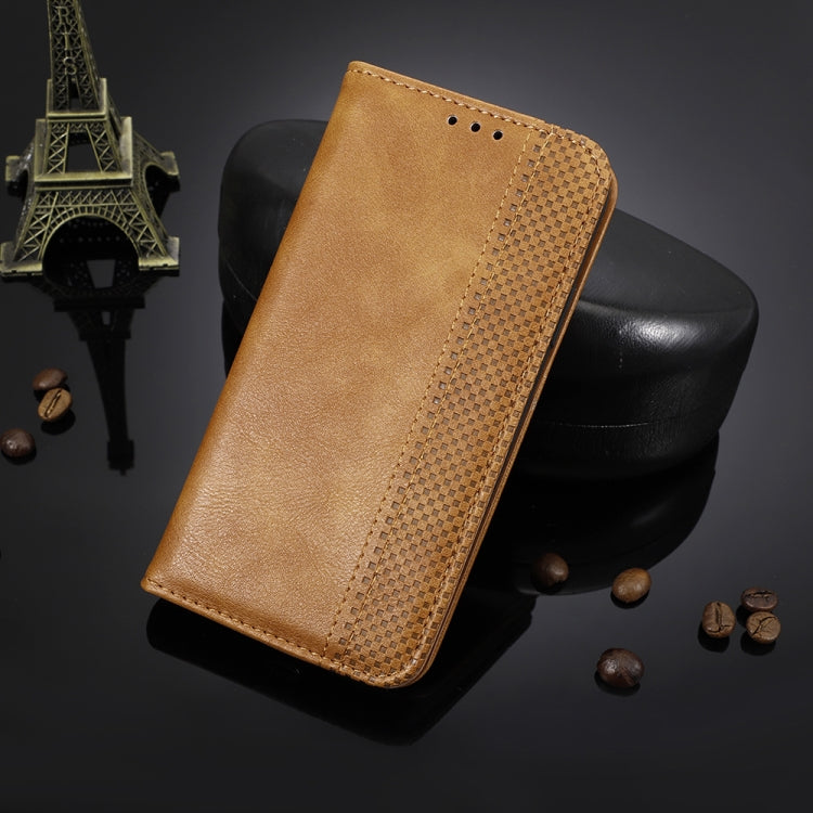 For OnePlus 9 Pro Magnetic Buckle Retro Crazy Horse Texture Horizontal Flip Leather Case with Holder & Card Slots & Photo Frame(Brown) by buy2fix