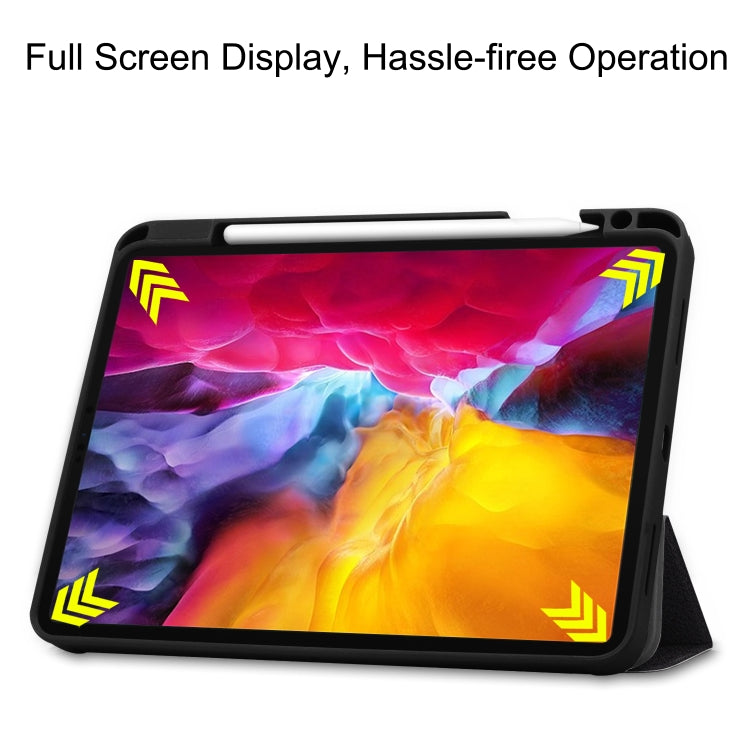 For iPad Pro 11 2022 / 2021 Colored Drawing Horizontal Flip TPU + PU Leather Tablet Case with Three-folding Holder & Sleep / Wake-up Function & Pen Slot(Big Eye ME) by buy2fix