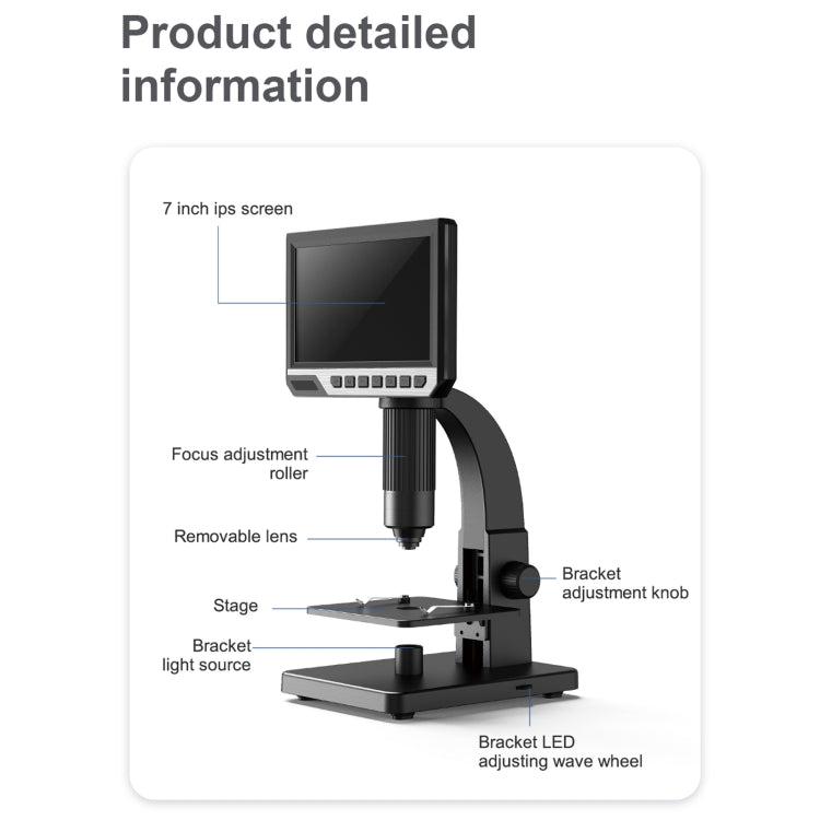 inskam315 7 inch IPS Screen 2000X 12MP HD Digital Microscope by buy2fix