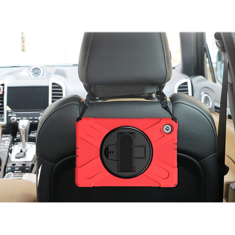 For Lenovo Tab M10 HD 2nd Gen TB-X306X Shockproof Colorful Silicone + PC Protective Case with Holder & Hand Grip Strap & Shoulder Strap(Red) by buy2fix