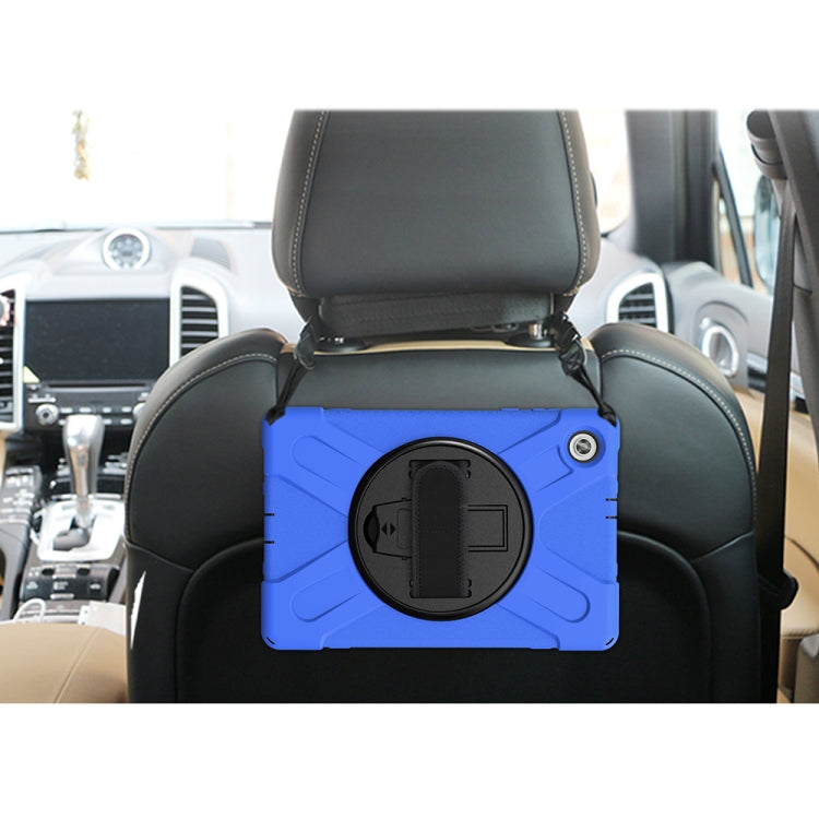 For Lenovo Tab M10 HD 2nd Gen TB-X306X Shockproof Colorful Silicone + PC Protective Case with Holder & Hand Grip Strap & Shoulder Strap(Blue) by buy2fix