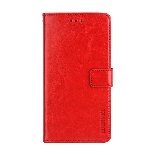 For Motorola Moto E7 Power idewei Crazy Horse Texture Horizontal Flip Leather Case with Holder & Card Slots & Wallet(Red) by idewei
