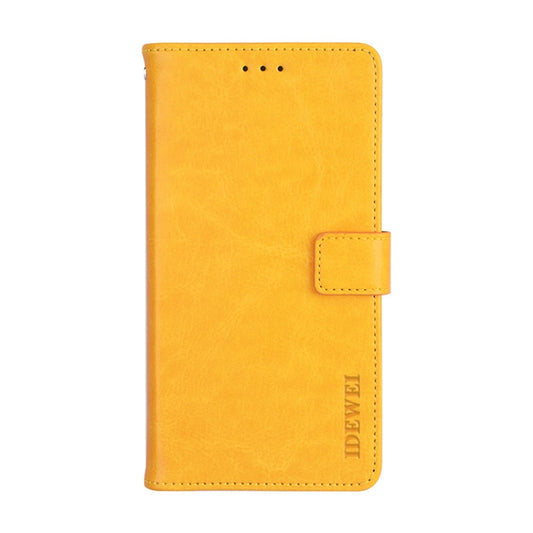 For Motorola Moto E7 Power idewei Crazy Horse Texture Horizontal Flip Leather Case with Holder & Card Slots & Wallet(Yellow) by idewei
