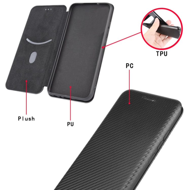 For Nokia 6.3 Carbon Fiber Texture Horizontal Flip TPU + PC + PU Leather Case with Card Slot(Black) by buy2fix