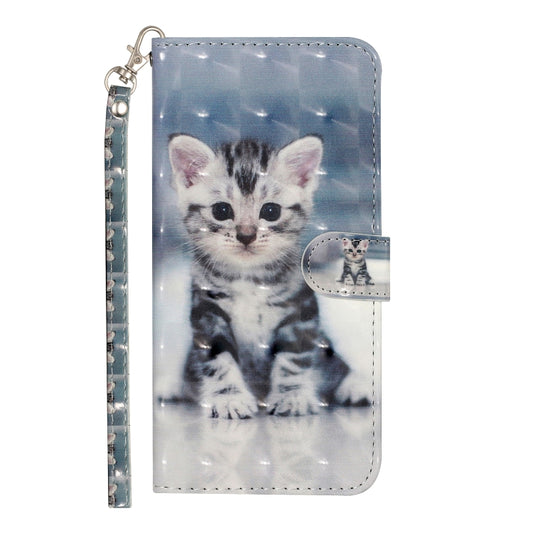 For Samsung Galaxy A12 3D Pattern Horizontal Flip Leather Case with Holder & Card Slots & Wallet(Kitten) by buy2fix