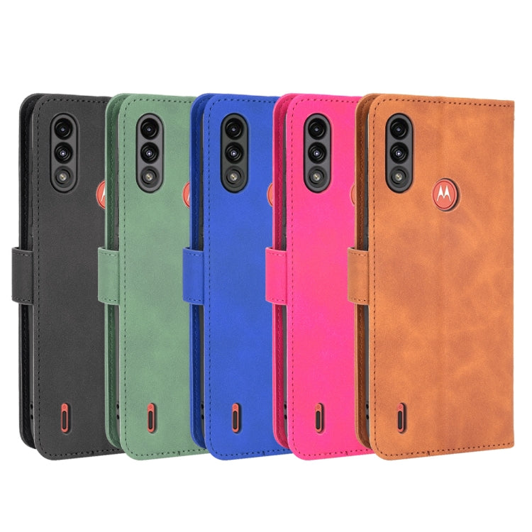 For Motorola Moto E7 Power Solid Color Skin Feel Magnetic Buckle Horizontal Flip Calf Texture PU Leather Case with Holder & Card Slots & Wallet(Green) by buy2fix