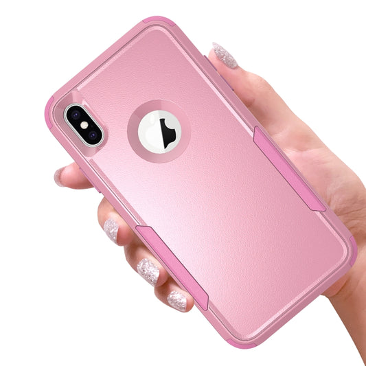 For iPhone XS Max TPU + PC Shockproof Protective Case(Pink) by buy2fix