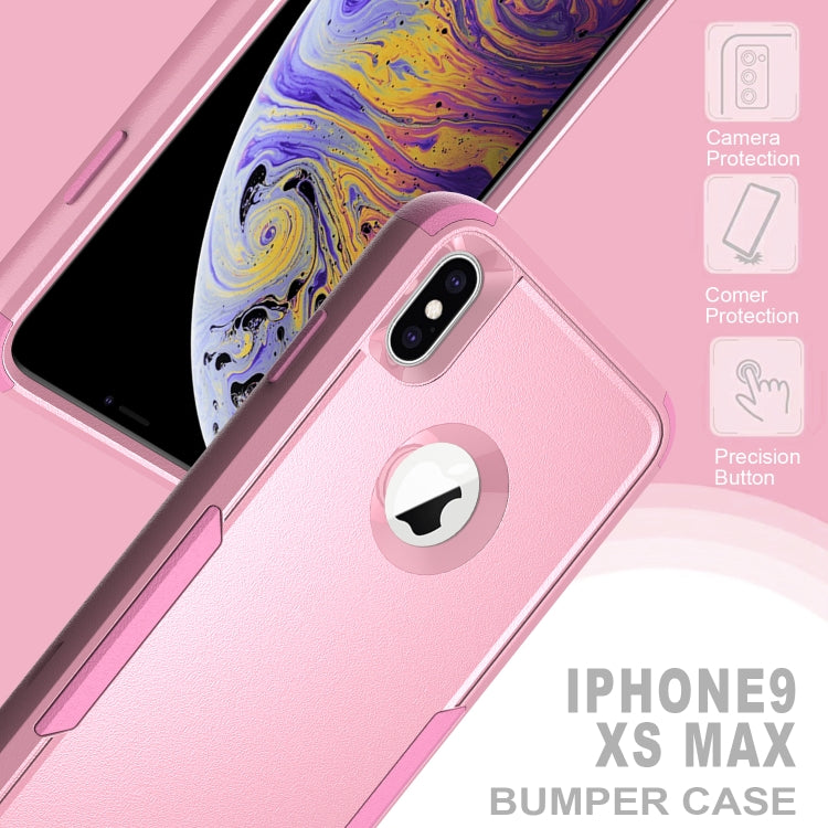 For iPhone XS Max TPU + PC Shockproof Protective Case(Pink) by buy2fix