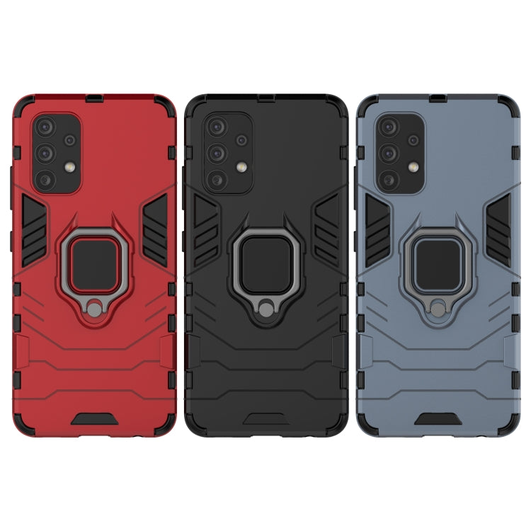 For Samsung Galaxy A32 4G PC + TPU Shockproof Protective Case with Magnetic Ring Holder(Navy Blue) by buy2fix