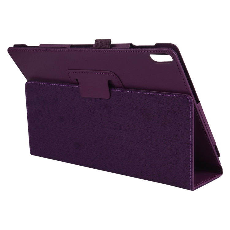 For Lenovo Tab 4 10 Plus (TB-X704) / Tab 4 10 (TB-X304) Litchi Texture Solid Color Horizontal Flip Leather Case with Holder & Pen Slot(Purple) by buy2fix